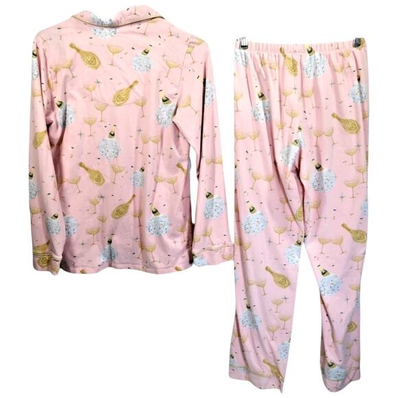 EUC Bedhead Champagne Brunch Long Sleeve Stretch Cotton Pajama Set Pockets Small - Picture 3 of 16